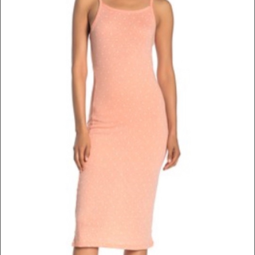 Square neck midi dress.